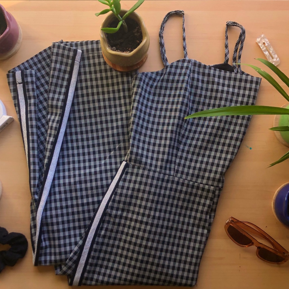 🌿Wild Honey plaid jumpsuit